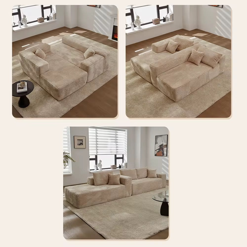 Corduroy Luxe Modular Sectional Sofa with Chaise